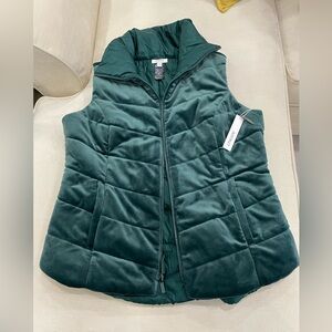 Green puffer jacket